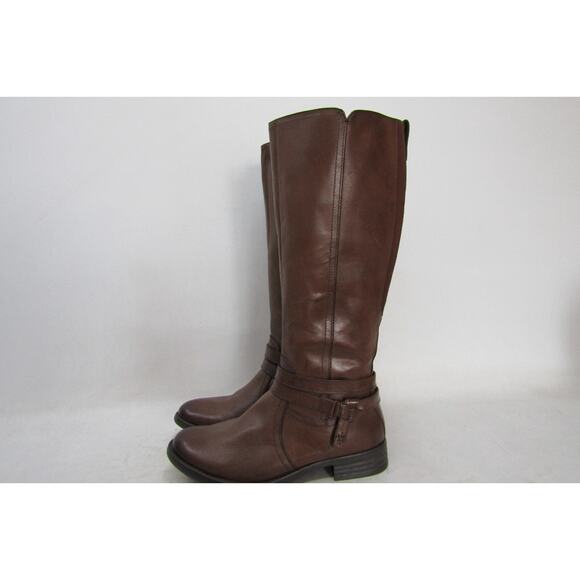 Bussola Womens Size 39 EUR Brown Leather Zip 15" Knee High Fashion Riding Boots - Picture 1 of 10